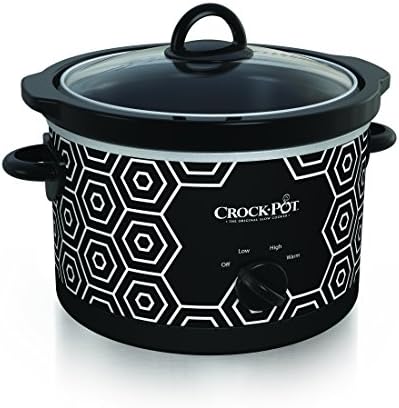 4.5 Quart Portable Slow Cooker – Black & White E4