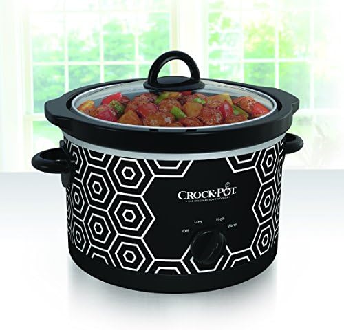 4.5 Quart Portable Slow Cooker – Black & White E4